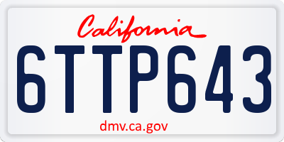 CA license plate 6TTP643
