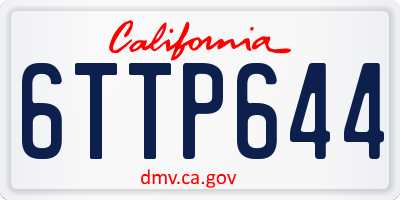 CA license plate 6TTP644