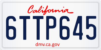 CA license plate 6TTP645