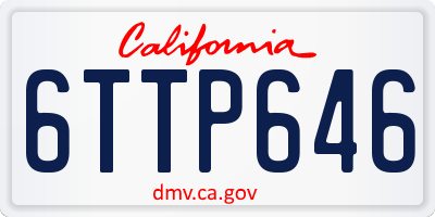 CA license plate 6TTP646