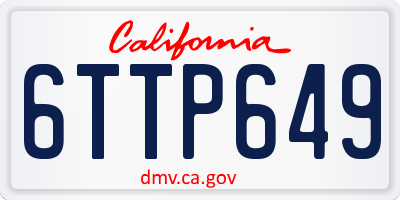 CA license plate 6TTP649