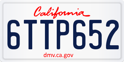 CA license plate 6TTP652