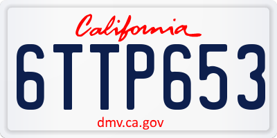CA license plate 6TTP653