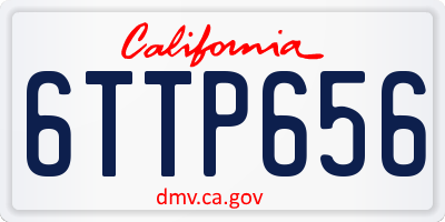 CA license plate 6TTP656