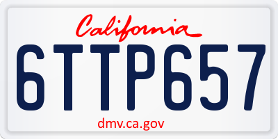 CA license plate 6TTP657