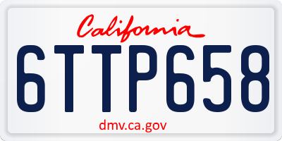 CA license plate 6TTP658