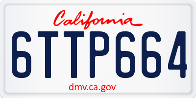 CA license plate 6TTP664
