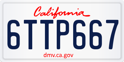 CA license plate 6TTP667