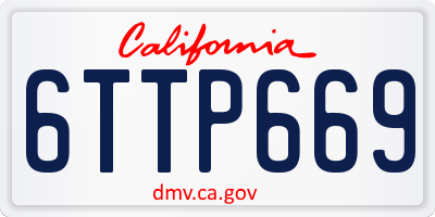 CA license plate 6TTP669