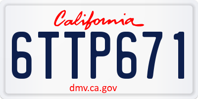 CA license plate 6TTP671