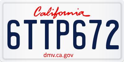 CA license plate 6TTP672