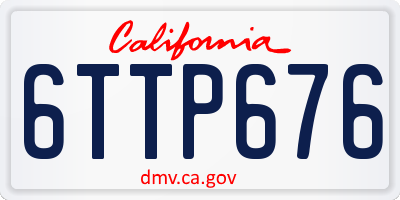 CA license plate 6TTP676
