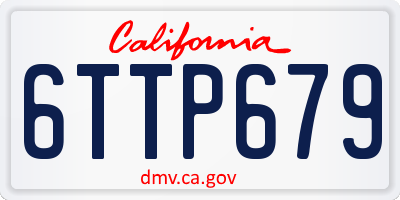 CA license plate 6TTP679