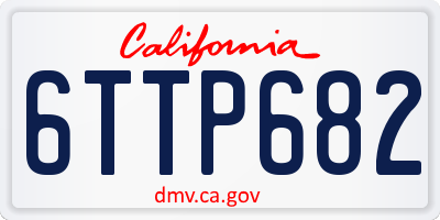 CA license plate 6TTP682