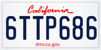 CA license plate 6TTP686