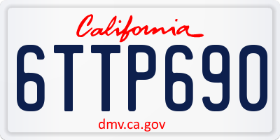 CA license plate 6TTP690