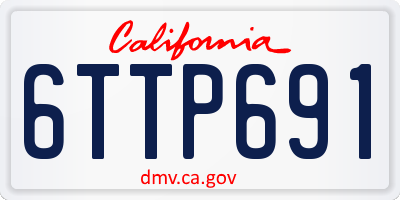 CA license plate 6TTP691