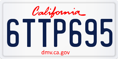 CA license plate 6TTP695