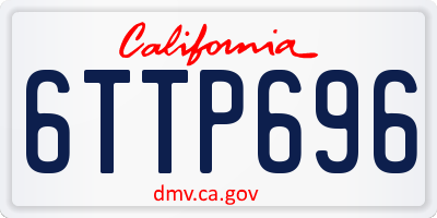 CA license plate 6TTP696