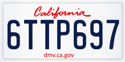 CA license plate 6TTP697