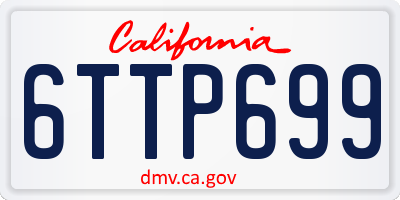 CA license plate 6TTP699