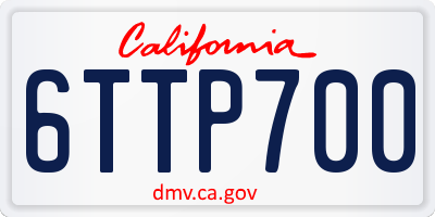 CA license plate 6TTP700