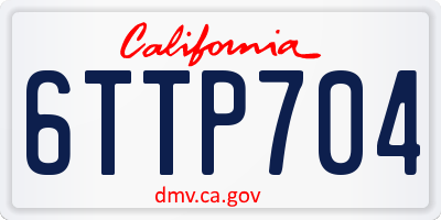CA license plate 6TTP704