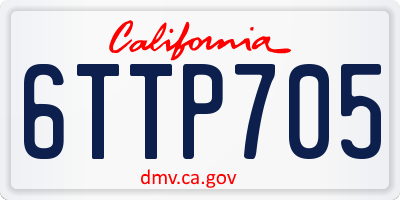 CA license plate 6TTP705