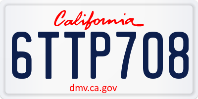 CA license plate 6TTP708