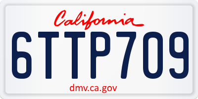 CA license plate 6TTP709