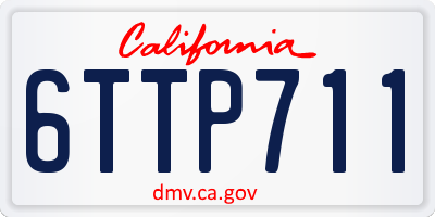 CA license plate 6TTP711