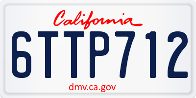 CA license plate 6TTP712