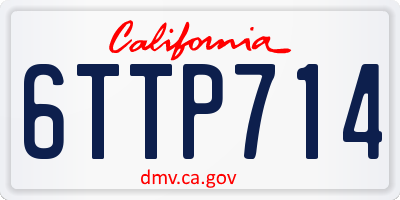 CA license plate 6TTP714