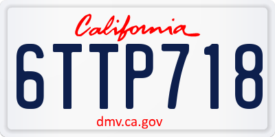 CA license plate 6TTP718