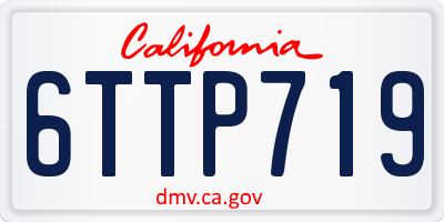CA license plate 6TTP719