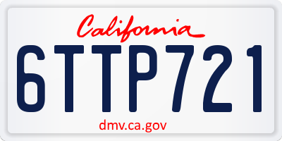 CA license plate 6TTP721