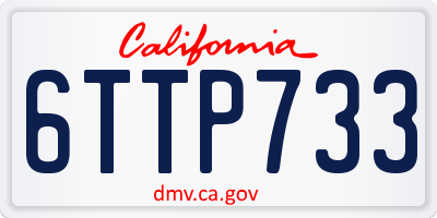 CA license plate 6TTP733