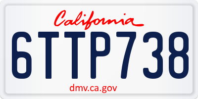 CA license plate 6TTP738