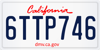 CA license plate 6TTP746