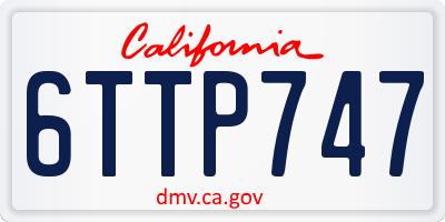 CA license plate 6TTP747