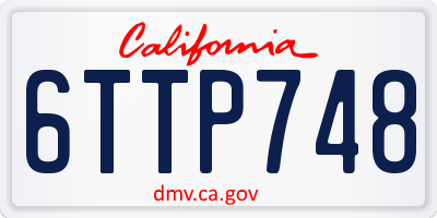 CA license plate 6TTP748