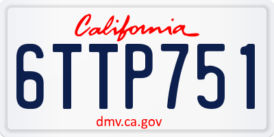 CA license plate 6TTP751