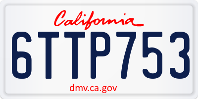 CA license plate 6TTP753