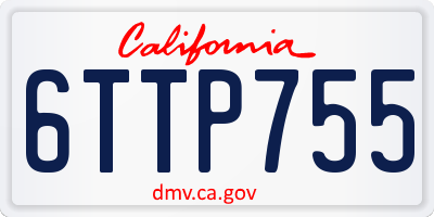 CA license plate 6TTP755