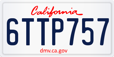 CA license plate 6TTP757