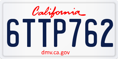 CA license plate 6TTP762