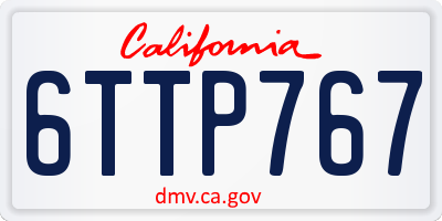 CA license plate 6TTP767