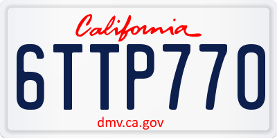 CA license plate 6TTP770