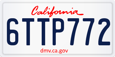 CA license plate 6TTP772