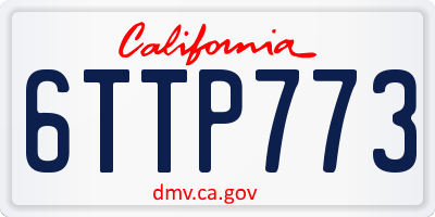 CA license plate 6TTP773